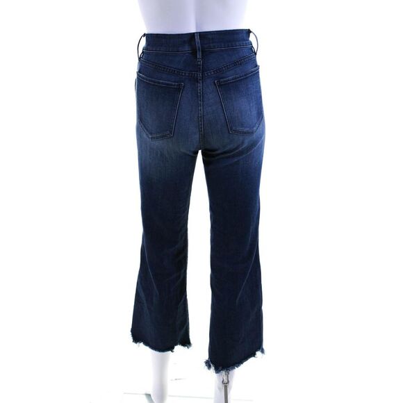 3x1 NYC Womens High Waist Distressed Ankle Wide Leg Crop Jeans Blue Size 24 - Picture 3 of 6